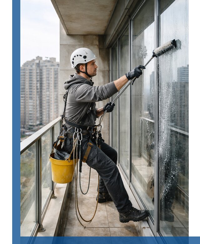 Профессиональная мойка балконного остекления в Геленджике