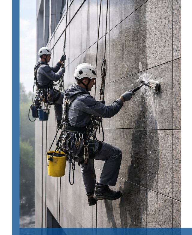 Профессиональная мойка фасада из керамогранита в Геленджике