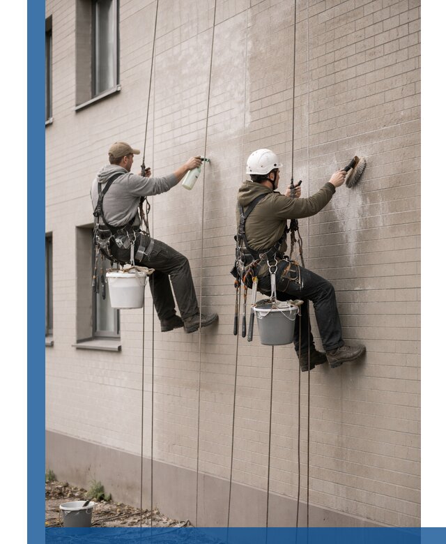 Удаление высолов с фасада зданий в Геленджике без повреждений и следов