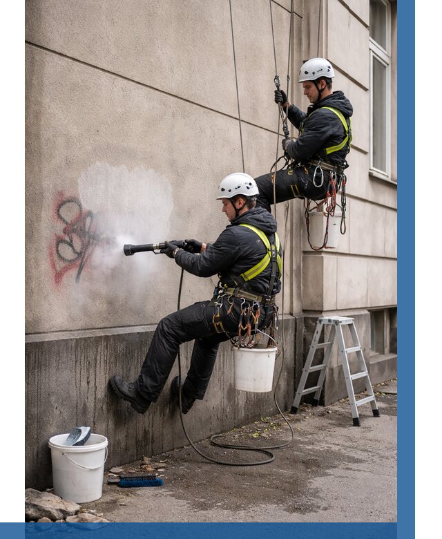 Удаление граффити с фасада в Геленджике от 4677 р. | ВЫСОТНИК-Глн