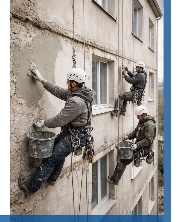 Ремонт штукатурного фасада в Геленджике от 780 р. под ключ | ВЫСОТНИК-Глн