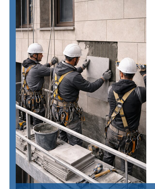 Ремонт облицовки фасада плиткой в Геленджике с гарантией