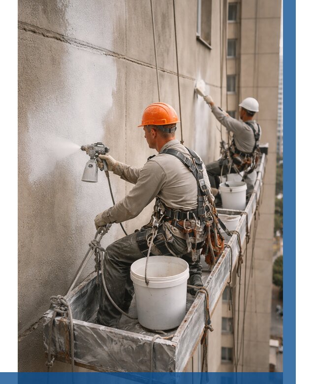 Грунтовка фасада на высоте в Геленджике от 125 р. | ВЫСОТНИК-Глн