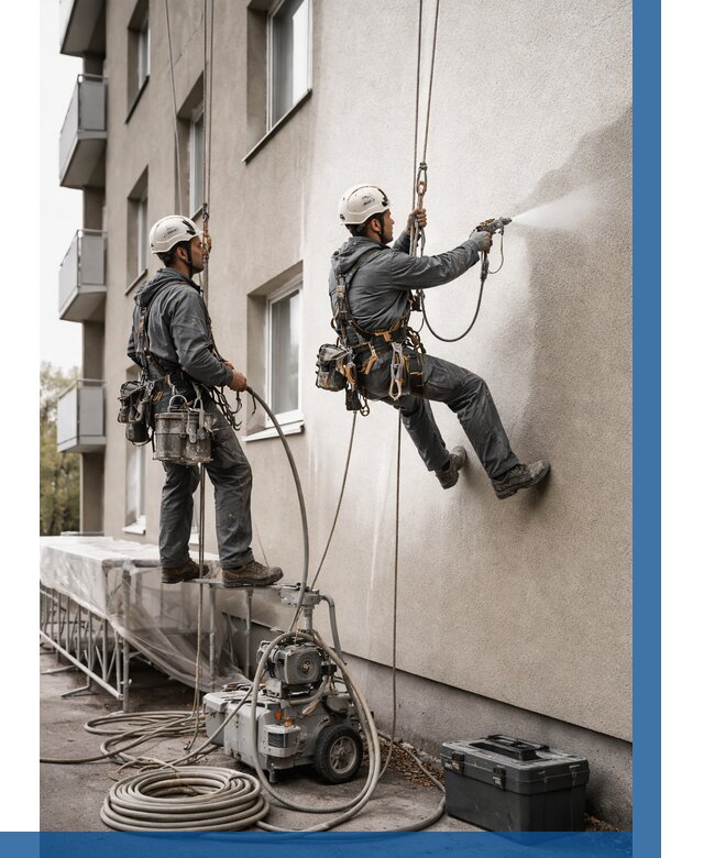 Безвоздушная покраска фасада в Геленджике от 229 р/м² | ВЫСОТНИК-Глн