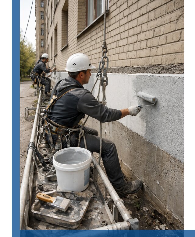 Окраска цоколя здания в Геленджике профессионально и надежно