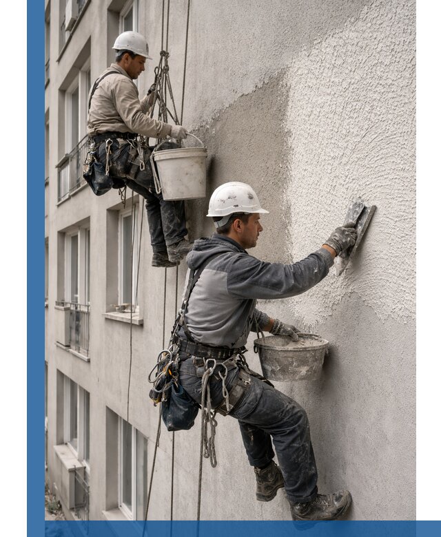 Нанесение декоративной штукатурки короед на фасад в Геленджике