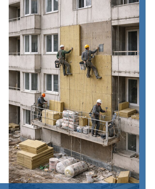 Утепление фасада минватой в Геленджике от 1559 р. | ВЫСОТНИК-Глн