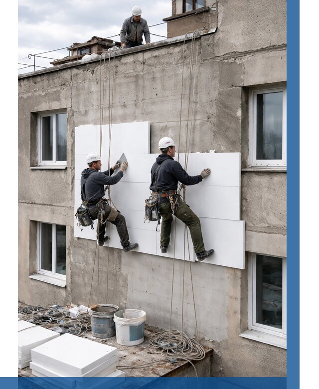 Утепление фасада пенополистиролом в Геленджике от 1871 р. | ВЫСОТНИК-Глн