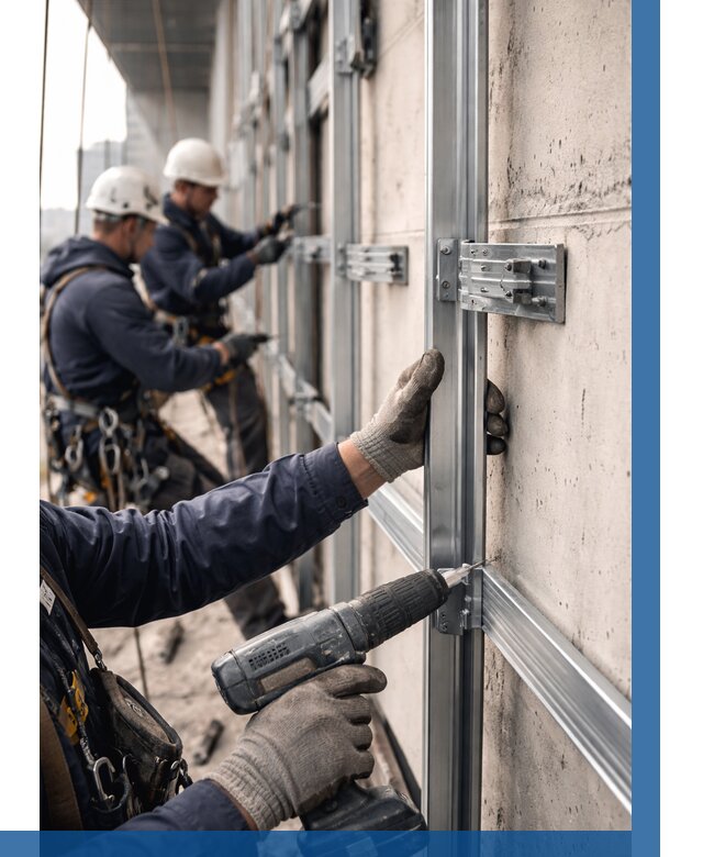 Монтаж подсистемы вентфасада в Геленджике от 883 р. | ВЫСОТНИК-Глн