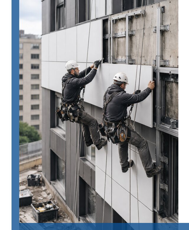 Монтаж композитных панелей фасада в Геленджике под ключ