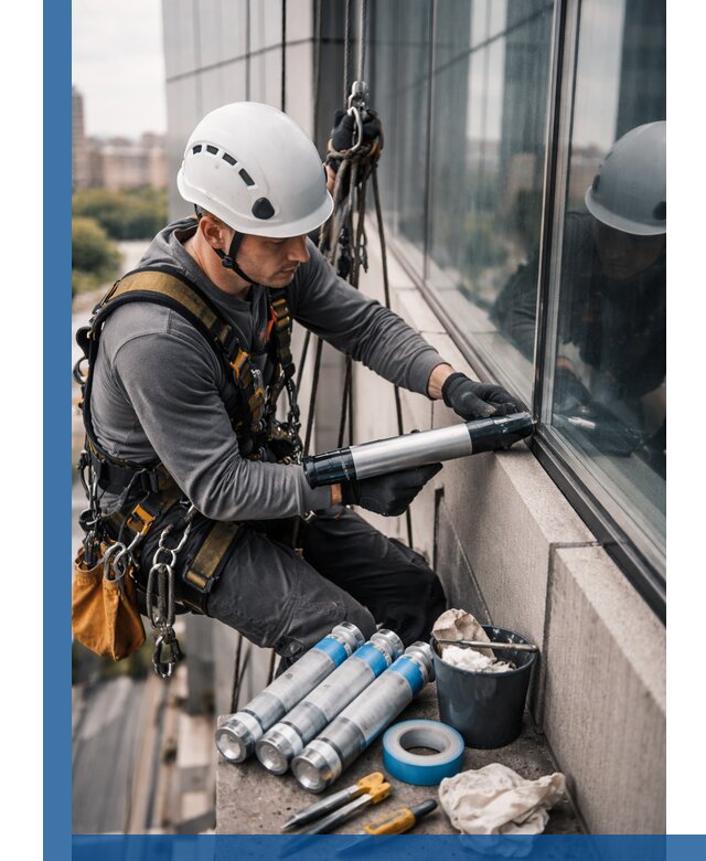 Герметизация стыков витража в Геленджике для герметичных фасадов