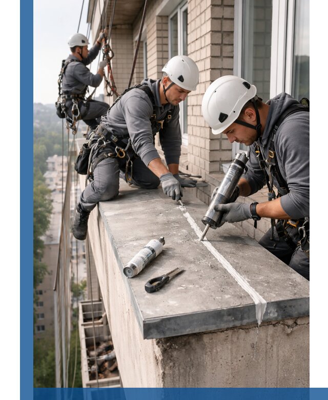 Герметизация балконного козырька в Геленджике профессионально