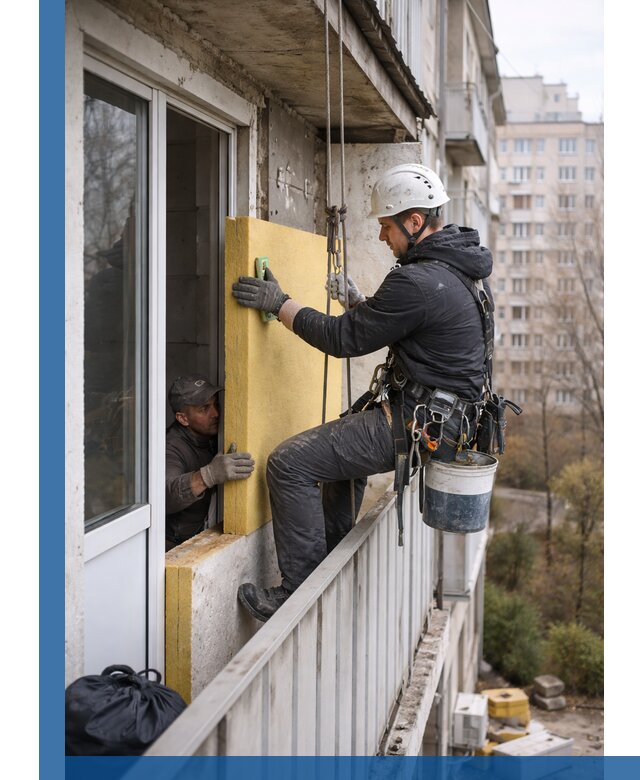Профессиональное утепление балкона снаружи в Геленджике под ключ