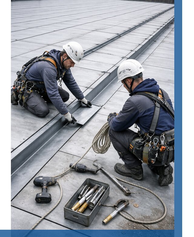 Ремонт фальцевой кровли в Геленджике от 728 р. | ВЫСОТНИК-Глн