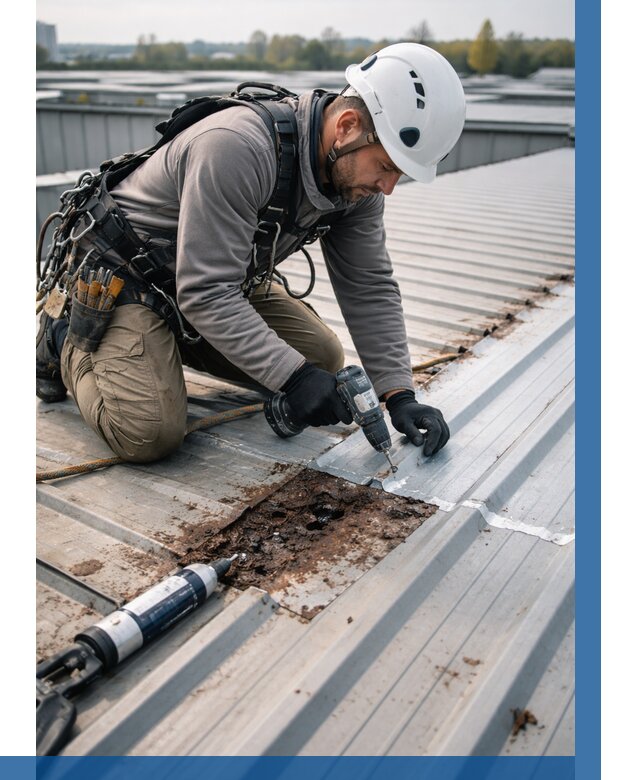 Ремонт профнастила на кровле в Геленджике от 728 р. | ВЫСОТНИК-Глн