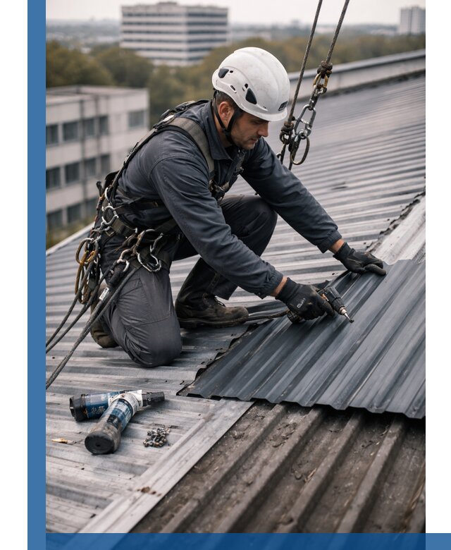 Ремонт профнастила на кровле в Геленджике, работы под ключ