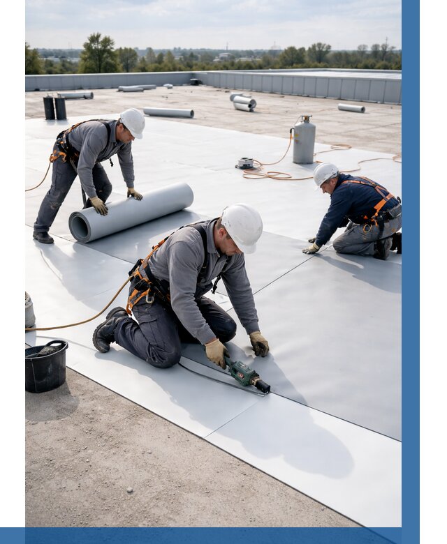 Монтаж мембранной кровли под ключ в Геленджике от 1247 р. | ВЫСОТНИК-Глн