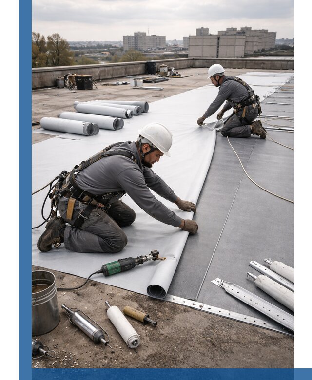 Монтаж мембранной кровли в Геленджике для промышленных зданий