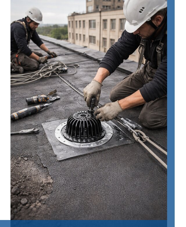 Установка водосточных воронок в Геленджике цена от 3638 р. | ВЫСОТНИК-Глн