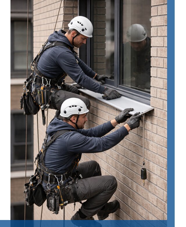 Монтаж оконных отливов под ключ в Геленджике от 3638 р. | ВЫСОТНИК-Глн