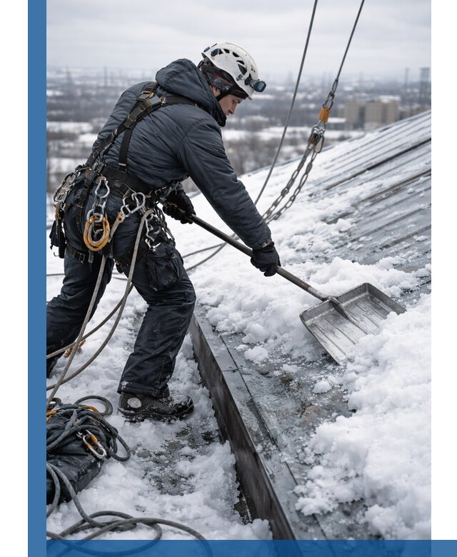 Профессиональная очистка кровли от снега и наледи в Геленджике