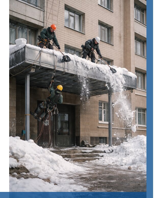 Очистка козырьков от снега в Геленджике от 3638 р. | ВЫСОТНИК-Глн