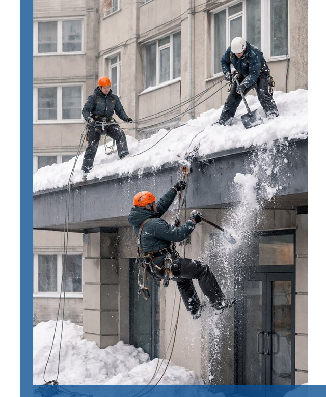 Безопасная очистка навесов от снега в Геленджике круглогодично