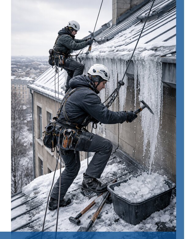 Удаление наледи с кровли в Геленджике от 5717 р. | ВЫСОТНИК-Глн