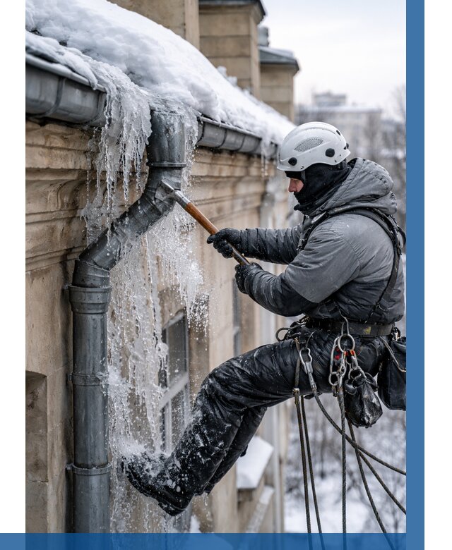 Очистка водостоков от льда в Геленджике от 3638 р. | ВЫСОТНИК-Глн
