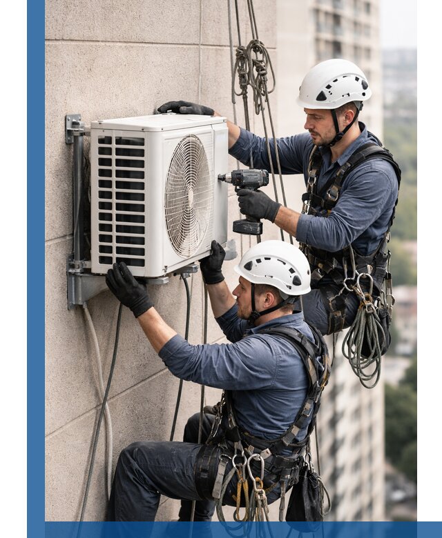 Монтаж внешнего блока кондиционера в Геленджике установка и крепление