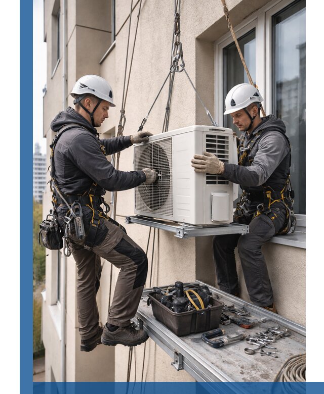 Перенос внешнего блока кондиционера в Геленджике с монтажом и крепежом