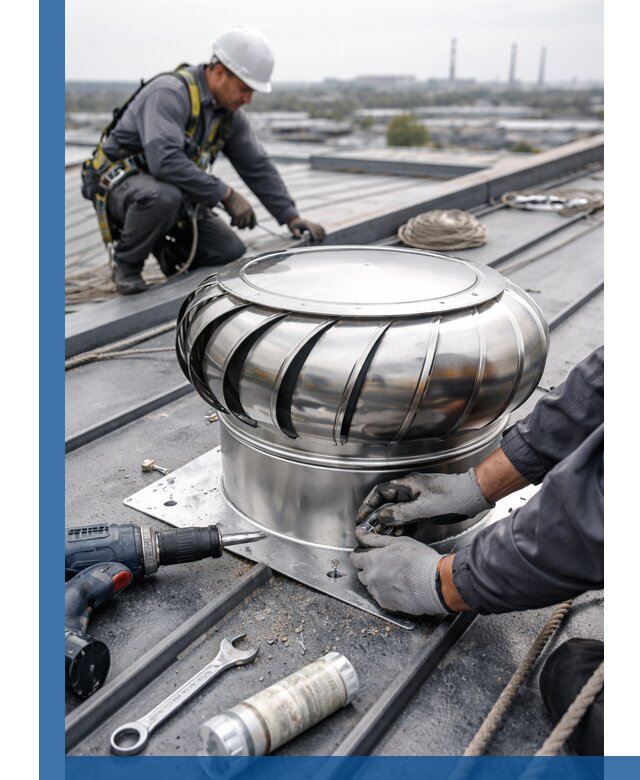 Установка дефлекторов на кровле в Геленджике профессионально