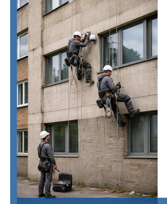 Монтаж фасадных камер видеонаблюдения в Геленджике под ключ
