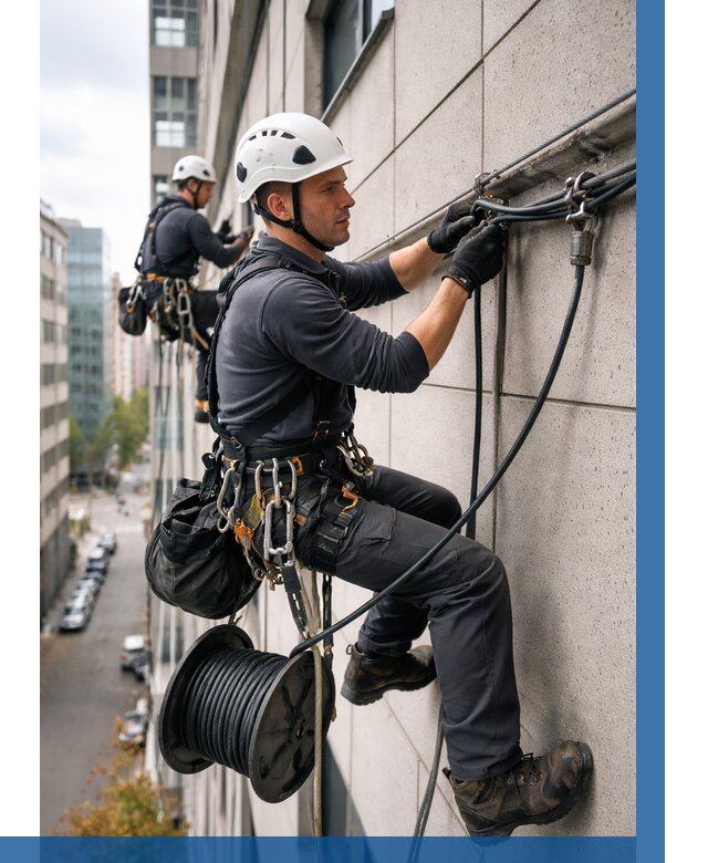 Прокладка кабеля по фасаду в Геленджике от 364 р. | ВЫСОТНИК-Глн