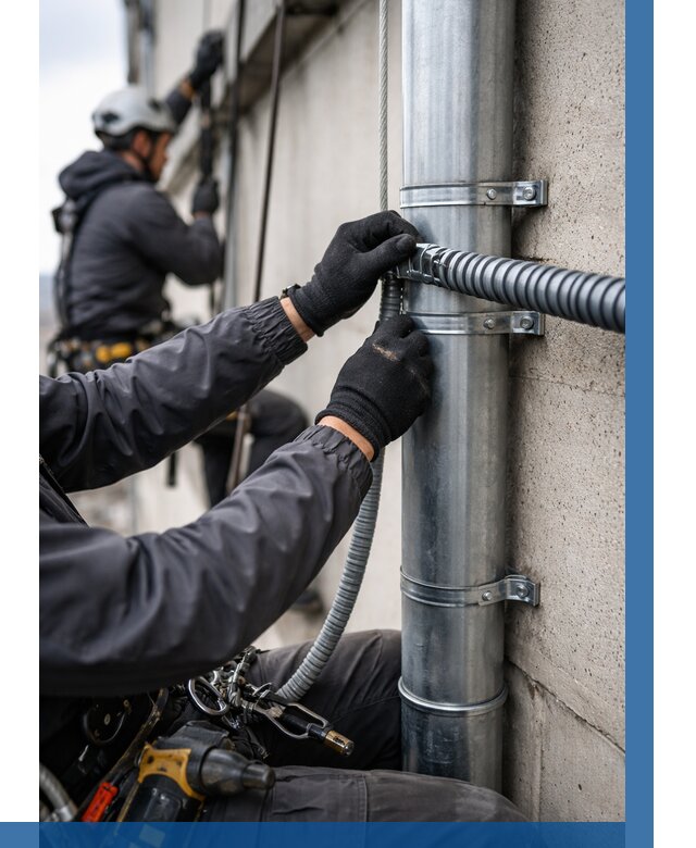 Монтаж гофры для кабеля в Геленджике от 312 р. | ВЫСОТНИК-Глн