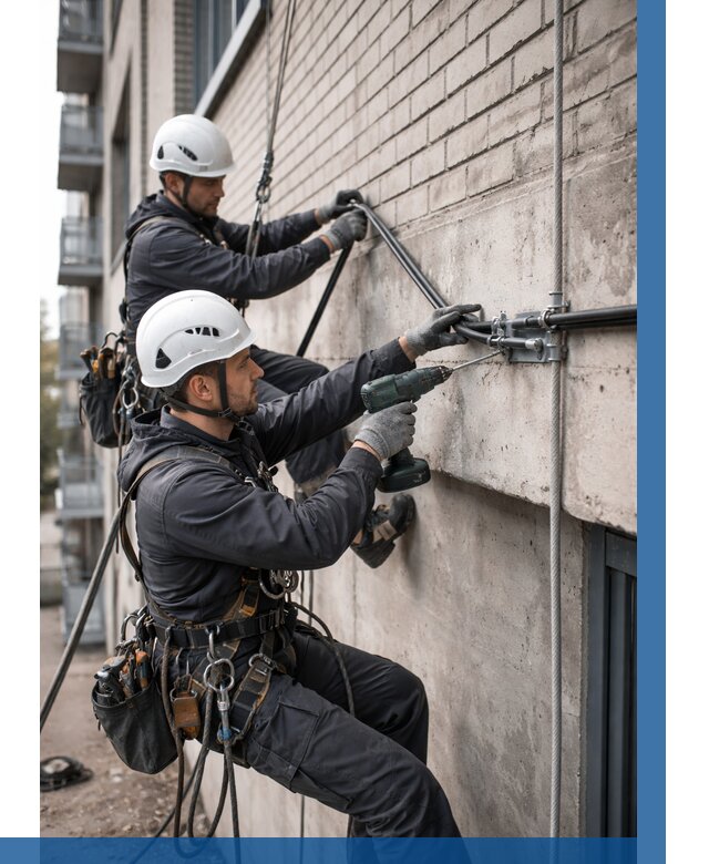 Крепление кабеля на фасаде в Геленджике от 364 р. | ВЫСОТНИК-Глн