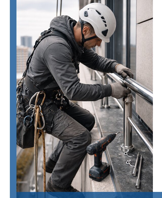 Монтаж ограждений на высоте в Геленджике для зданий и конструкций