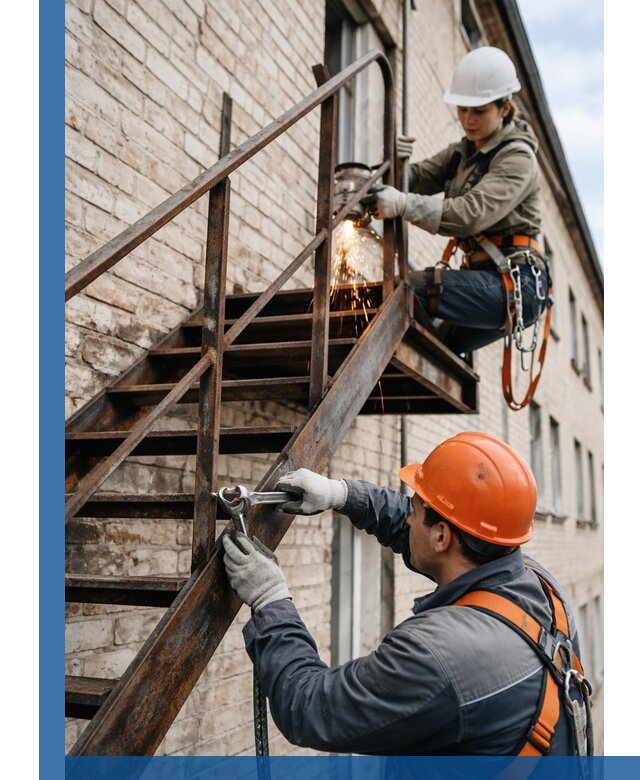 Ремонт и восстановление пожарных лестниц с выездом в Геленджике