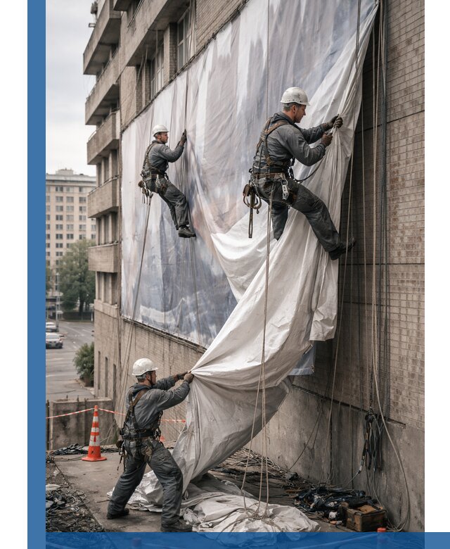 Демонтаж баннеров с фасада в Геленджике оперативно и безопасно
