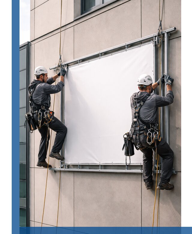 Монтаж наружной рекламной вывески в Геленджике под ключ