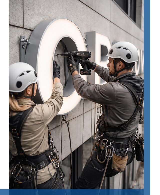 Монтаж световых букв в Геленджике от 3118 р. под ключ ВЫСОТНИК-Глн