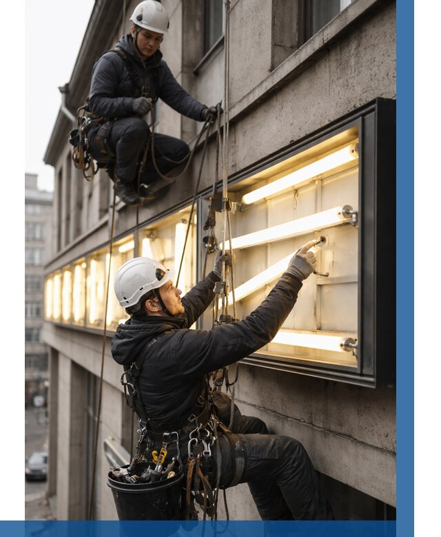 Замена ламп в вывеске в Геленджике под ключ от 3638 р. | ВЫСОТНИК-Глн