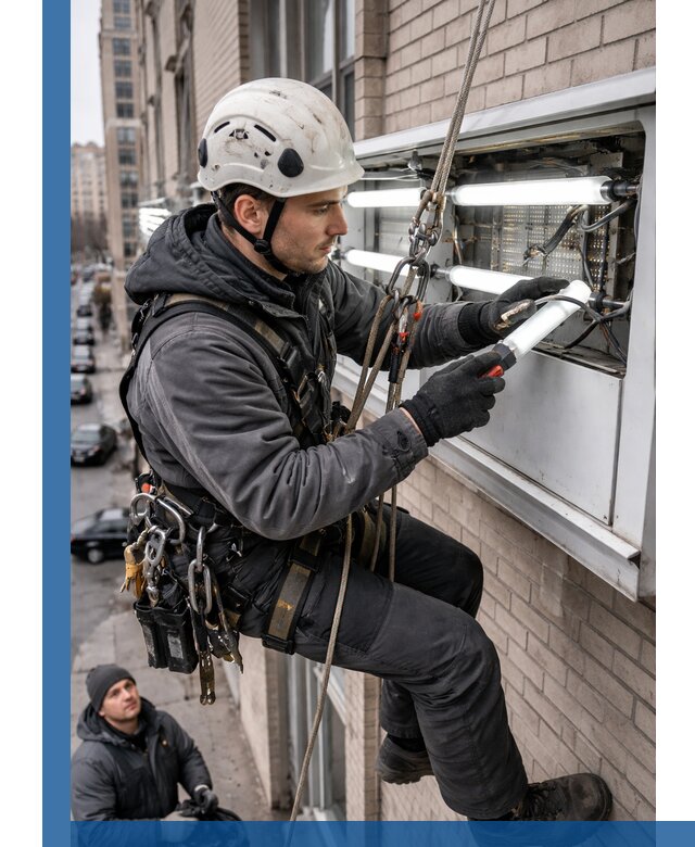 Профессиональная замена ламп в наружной вывеске в Геленджике