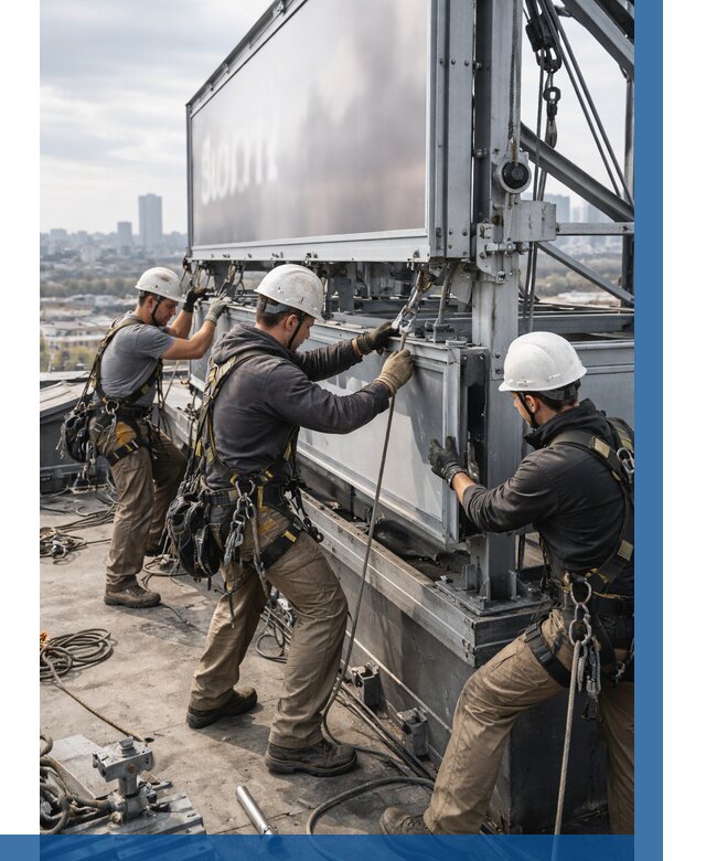 Монтаж крышной рекламной конструкции в Геленджике от 62364 р.|ВЫСОТНИК-Глн