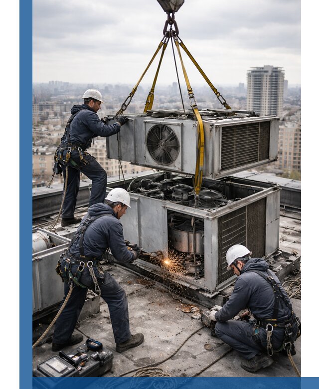 Демонтаж крышной установки в Геленджике любой сложности