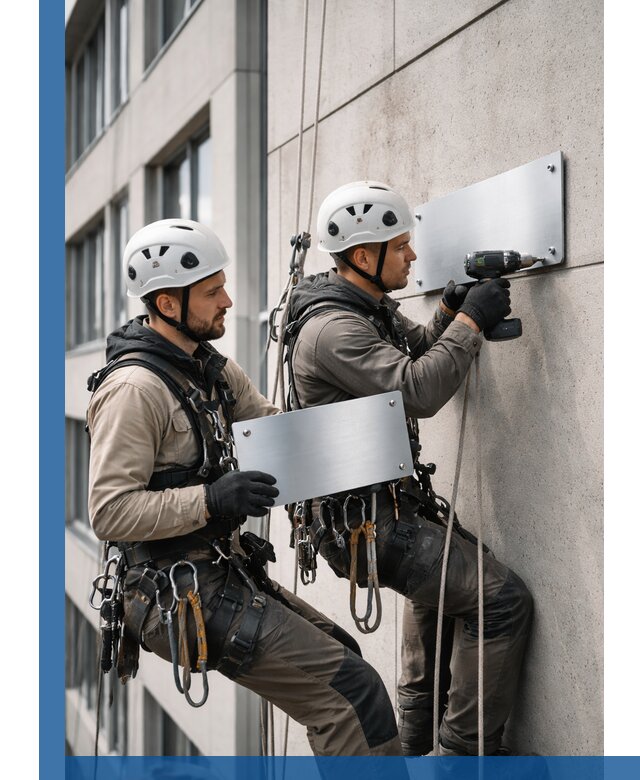 Монтаж табличек и указателей в Геленджике для зданий и сооружений