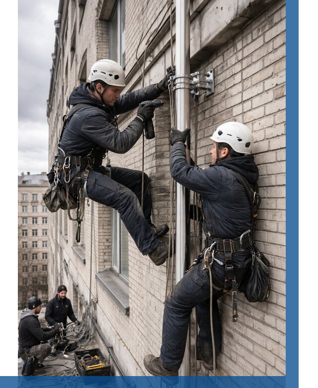 Монтаж флагштока на здании в Геленджике от 6756 р. | ВЫСОТНИК-Глн