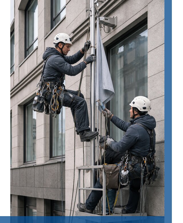 Установка флагов на фасаде в Геленджике от 4677 р. | ВЫСОТНИК-Глн