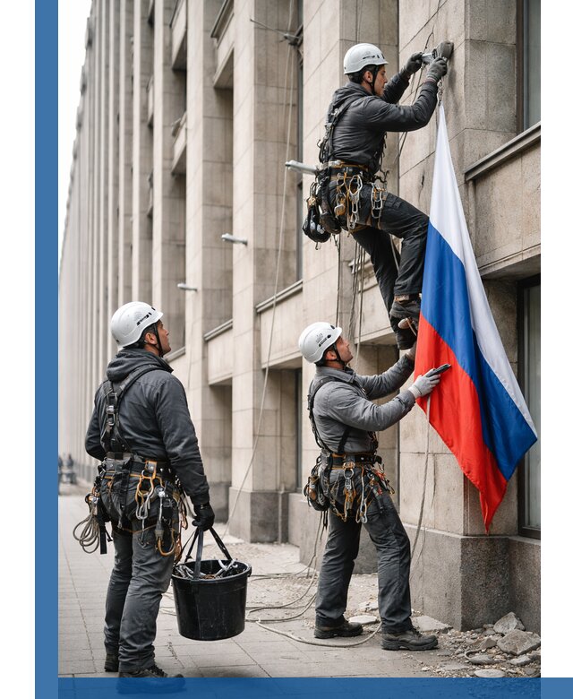 Профессиональная установка флагов на фасаде в Геленджике