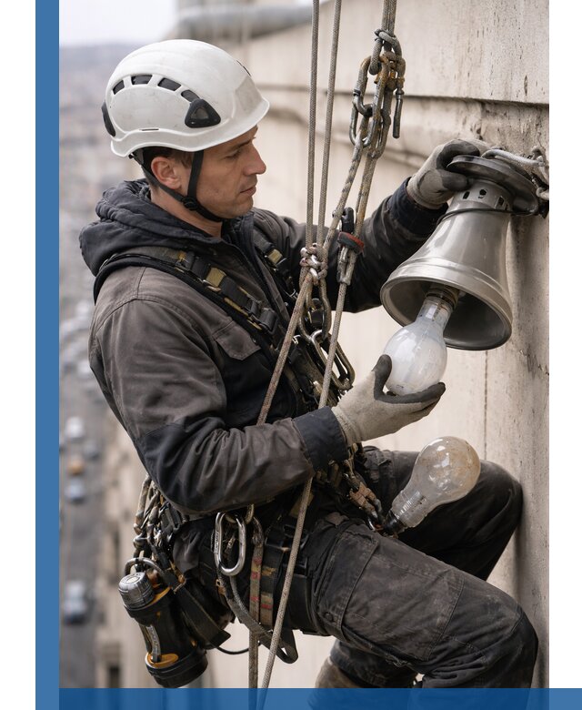 Замена ламп на высоте в Геленджике профессионально и быстро